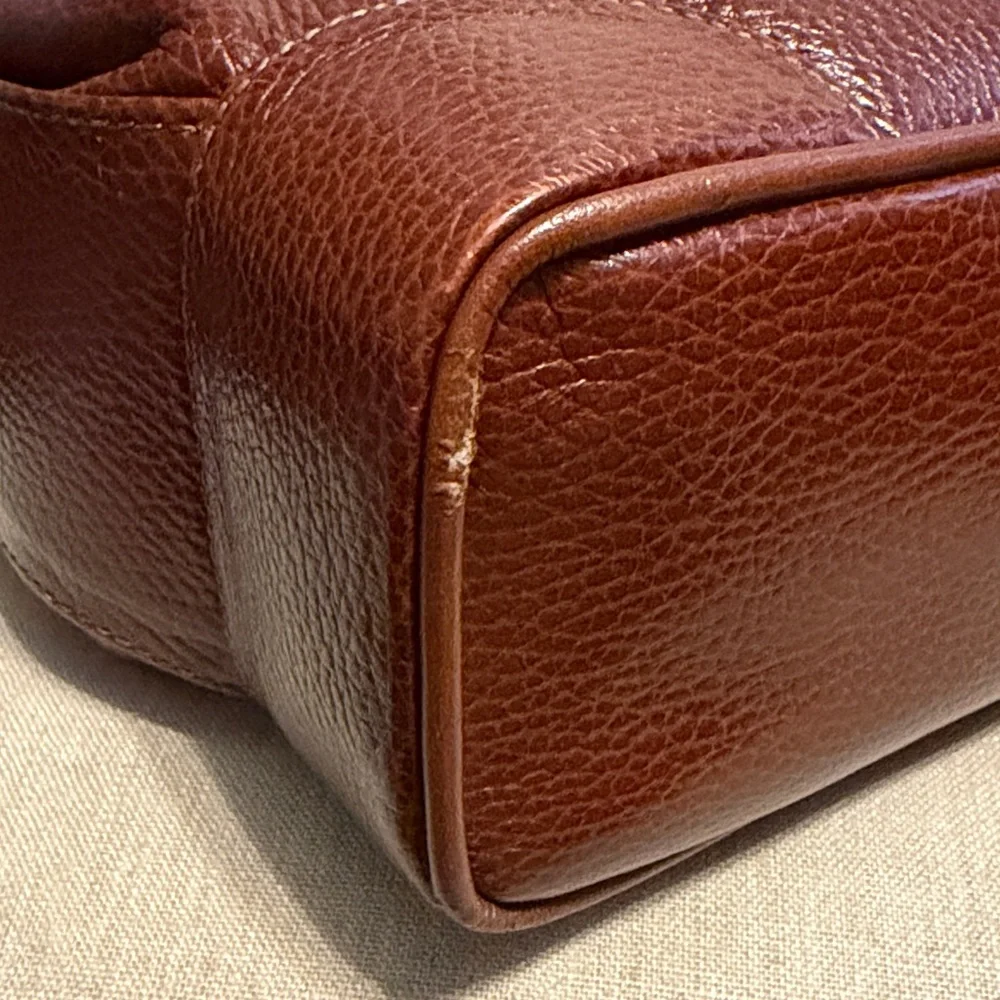 Lord & Taylor Vintage Rich Brown Leather Messenger Bag